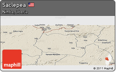 Shaded Relief Panoramic Map of Saclepea