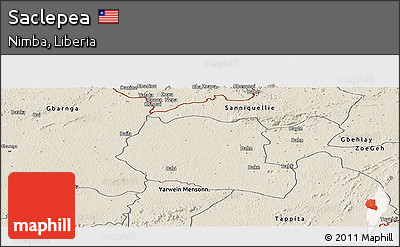Shaded Relief Panoramic Map of Saclepea