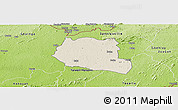Shaded Relief Panoramic Map of Saclepea, physical outside