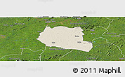 Shaded Relief Panoramic Map of Saclepea, satellite outside