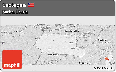 Silver Style Panoramic Map of Saclepea