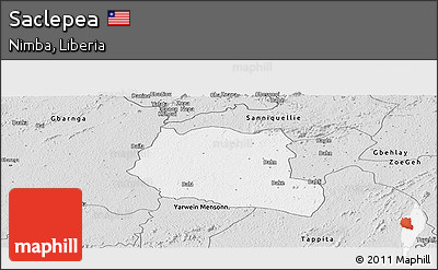 Silver Style Panoramic Map of Saclepea