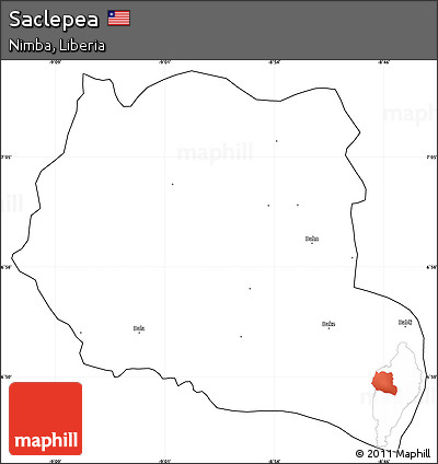 Blank Simple Map of Saclepea, cropped outside