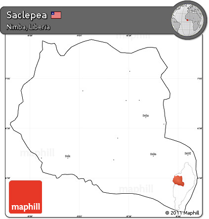 Blank Simple Map of Saclepea, cropped outside
