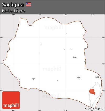 Classic Style Simple Map of Saclepea, cropped outside