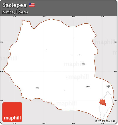 Classic Style Simple Map of Saclepea, cropped outside