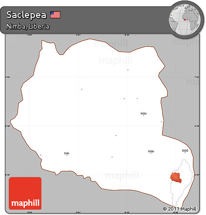 Gray Simple Map of Saclepea, cropped outside