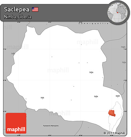Gray Simple Map of Saclepea