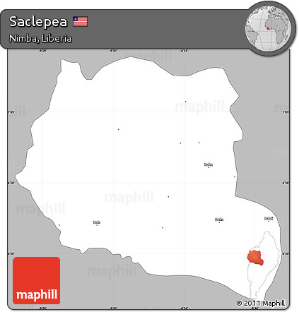 Gray Simple Map of Saclepea, single color outside
