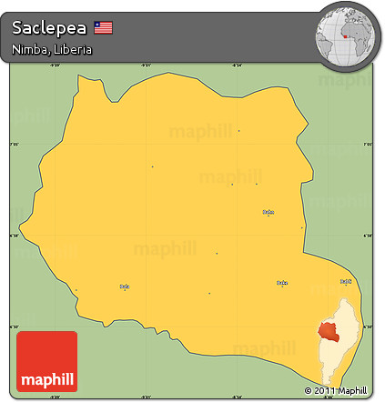 Savanna Style Simple Map of Saclepea, cropped outside