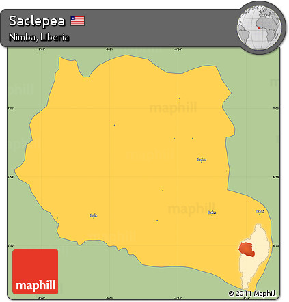Savanna Style Simple Map of Saclepea, single color outside