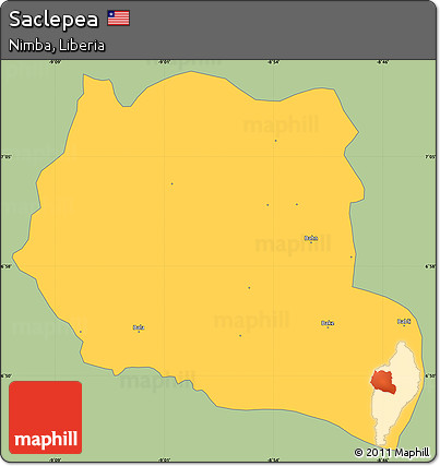 Savanna Style Simple Map of Saclepea, single color outside