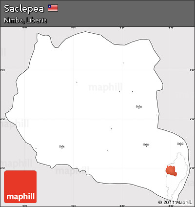 Silver Style Simple Map of Saclepea, cropped outside