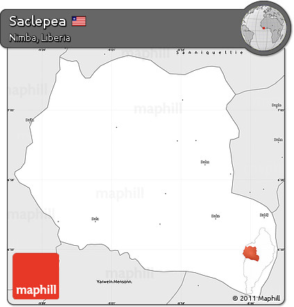 Silver Style Simple Map of Saclepea