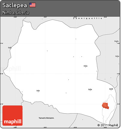 Silver Style Simple Map of Saclepea