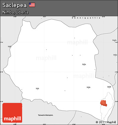 Silver Style Simple Map of Saclepea
