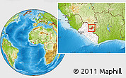 Physical Location Map of Sanniquellie, highlighted country