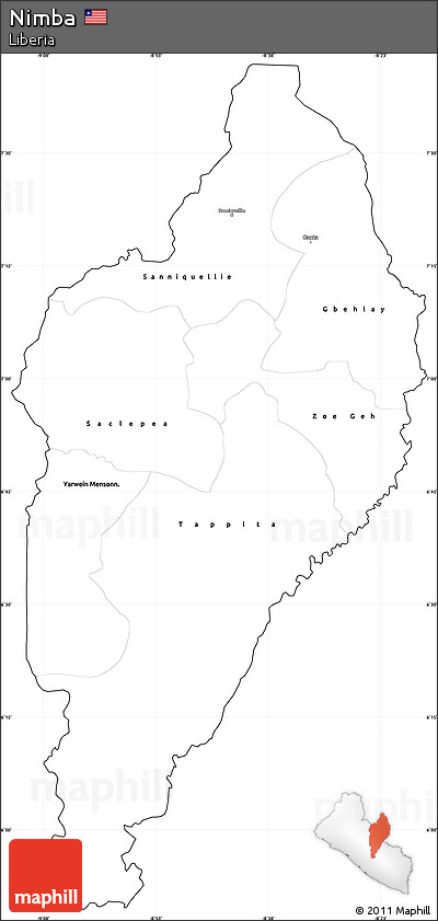Blank Simple Map of Nimba, cropped outside