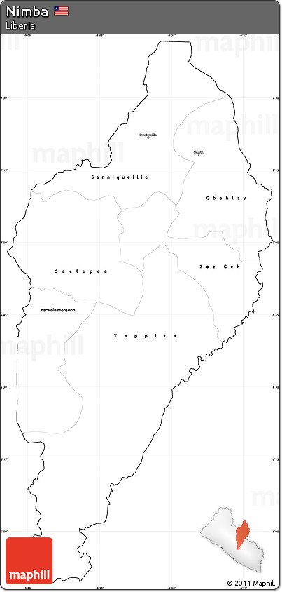 Blank Simple Map of Nimba, cropped outside