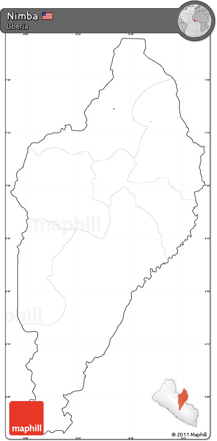Blank Simple Map of Nimba, cropped outside, no labels