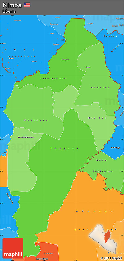 Political Shades Simple Map of Nimba