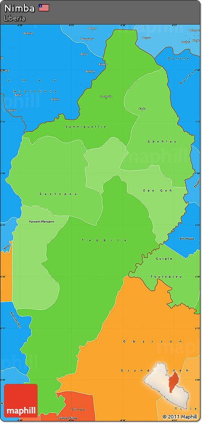 Political Shades Simple Map of Nimba
