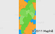 Political Shades Simple Map of Nimba, political outside