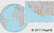 Gray Location Map of Yarwein Mensonn., highlighted parent region