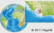 Physical Location Map of Yarwein Mensonn., highlighted country, highlighted parent region