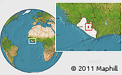 Satellite Location Map of Yarwein Mensonn., highlighted country