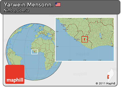 Savanna Style Location Map of Yarwein Mensonn.