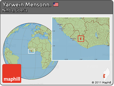 Savanna Style Location Map of Yarwein Mensonn.