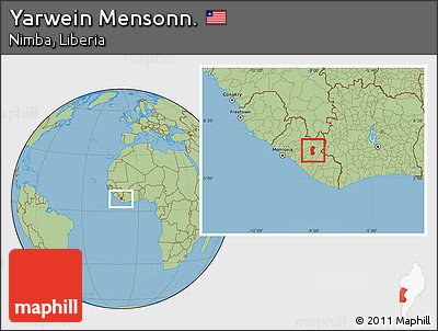 Savanna Style Location Map of Yarwein Mensonn.