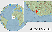 Savanna Style Location Map of Yarwein Mensonn., hill shading