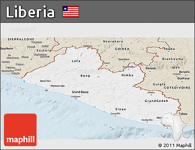 Classic Style Panoramic Map of Liberia