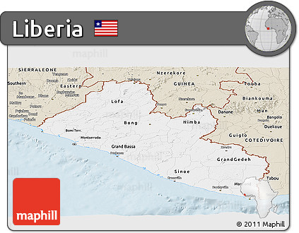 Classic Style Panoramic Map of Liberia