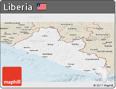 Classic Style Panoramic Map of Liberia