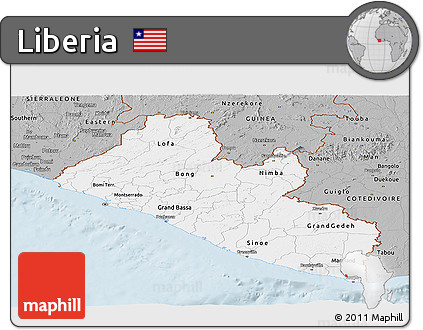 Gray Panoramic Map of Liberia