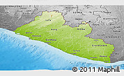 Physical Panoramic Map of Liberia, desaturated, land only