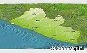 Physical Panoramic Map of Liberia, satellite outside
