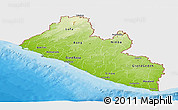 Physical Panoramic Map of Liberia, single color outside, bathymetry sea, shaded relief sea
