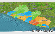 Political Panoramic Map of Liberia, satellite outside