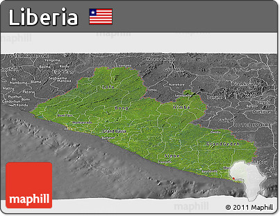Satellite Panoramic Map of Liberia, desaturated