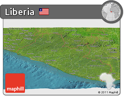 Satellite Panoramic Map of Liberia