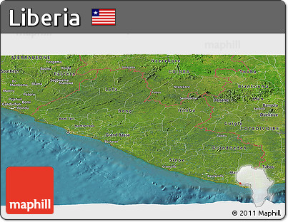Satellite Panoramic Map of Liberia