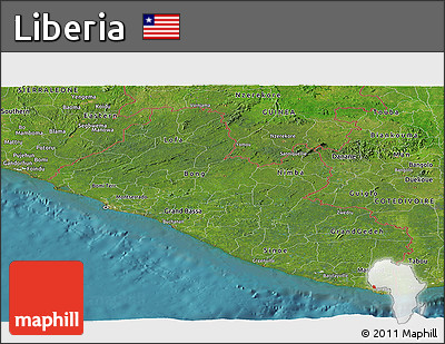 Satellite Panoramic Map of Liberia