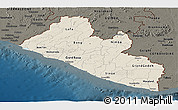 Shaded Relief Panoramic Map of Liberia, darken