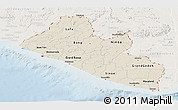 Shaded Relief Panoramic Map of Liberia, lighten