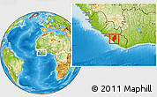 Physical Location Map of Rivercess Terr., within the entire country