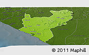 Physical Panoramic Map of Timbo No. 5A, darken
